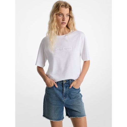 MK T-shirt en coton avec logo en relief - Michael Kors - MICHAEL Michael Kors - Modalova