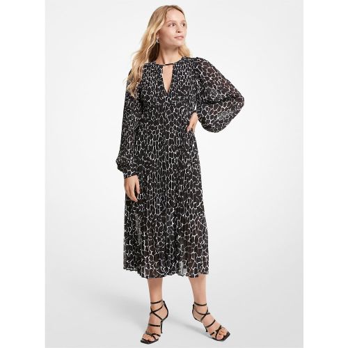 MK Robe plissée en crêpe georgette à imprimé animal - Michael Kors - MICHAEL Michael Kors - Modalova