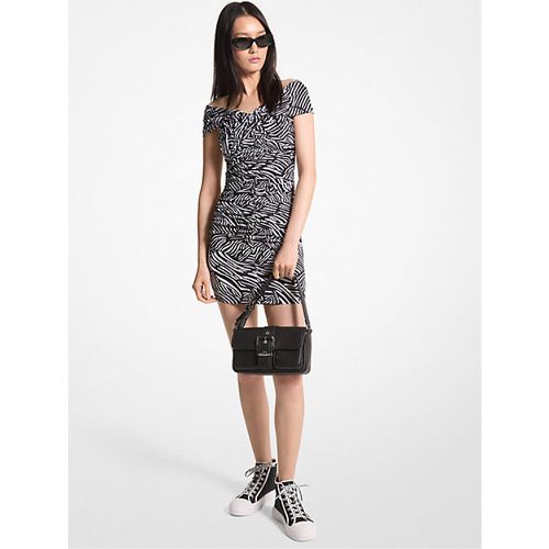 MK Robe à épaules dénudées en jersey mat extensible à imprimé zébré - Michael Kors - MICHAEL Michael Kors - Modalova