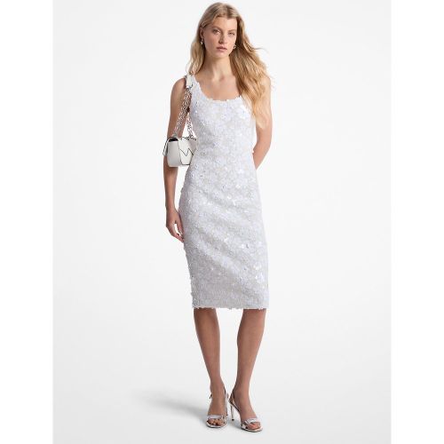 MK Robe mi-longue en néoprène fleurie travaillée - Michael Kors - MICHAEL Michael Kors - Modalova