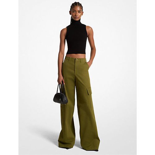 MK Pantalon cargo à jambes larges en coton biologique extensible - Michael Kors - MICHAEL Michael Kors - Modalova