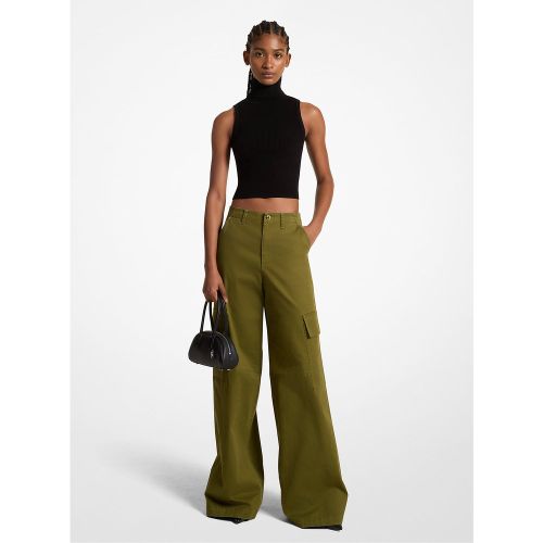 MK Pantalon cargo à jambes larges en coton biologique extensible - Michael Kors - MICHAEL Michael Kors - Modalova