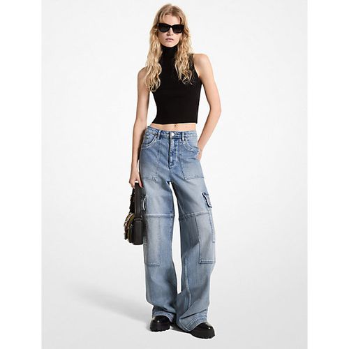 MK Jean cargo à jambes larges en denim extensible - Michael Kors - MICHAEL Michael Kors - Modalova