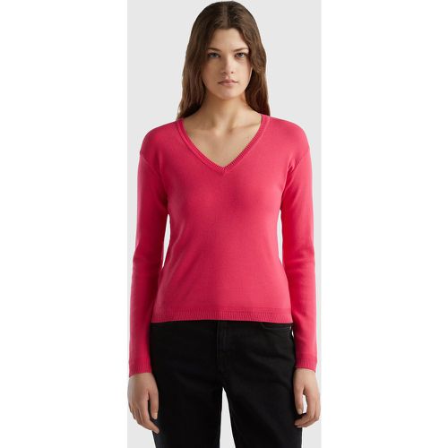 Benetton, Pull En Pur Coton À Col En V, taille L, - United Colors of Benetton - Modalova