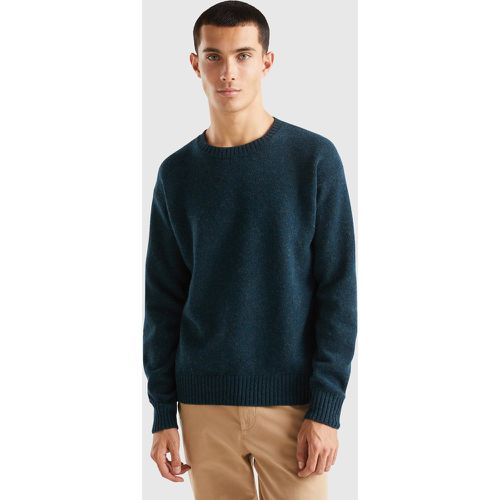 Benetton, Pull À Col Rond En Pure Laine Shetland, taille XXL, Bleu Foncé - United Colors of Benetton - Modalova