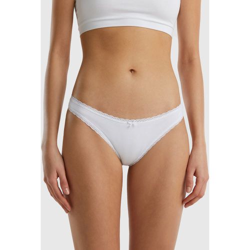 Benetton, Culotte Taille Basse En Coton Bio Stretch, taille XS, Blanc - United Colors of Benetton - Modalova