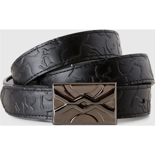 Benetton, Ceinture Fine À Imprimé Chevaux, taille L, Noir - United Colors of Benetton - Modalova