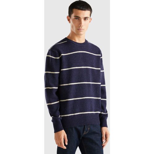 Benetton, Pull En Pure Laine Shetland, taille L, Bleu Foncé - United Colors of Benetton - Modalova