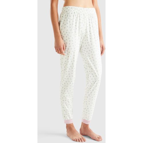 Benetton, Pantalon Slim À Fleurs, taille S, Blanc - United Colors of Benetton - Modalova