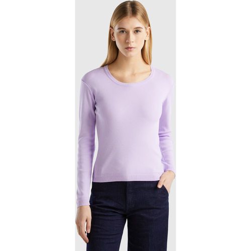 Benetton, Pull À Col Rond En Pur Coton, taille XS, Lilas - United Colors of Benetton - Modalova