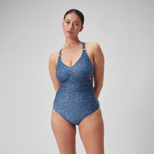 Maillot de bain 1 pièce Shaping avec encolure en V et imprimés Bleu épicéa/Bleu délavé - Speedo - Modalova