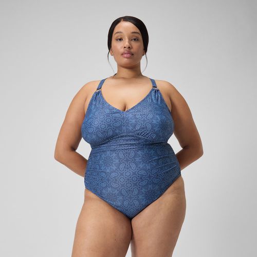 Maillot de bain 1 pièce Shaping avec encolure en V et imprimés (+) /Bleu - Speedo - Modalova