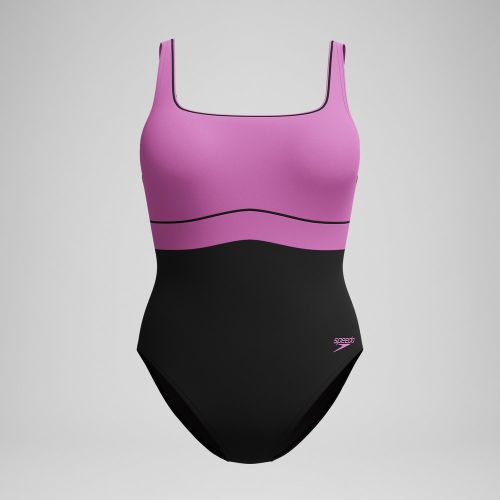 Maillot de bain effet galbant Contour Eclipse noir/rose - Speedo - Modalova