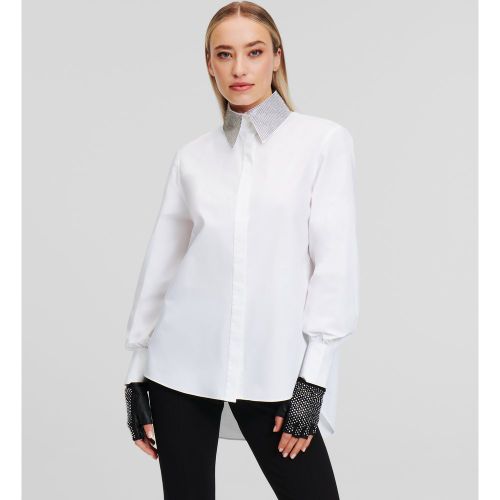 Chemisier À Col Montant En Strass Karl Essentials, , , Taille: 34 - Karl Lagerfeld - Modalova