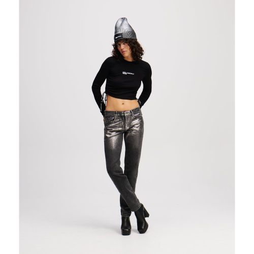 Jean Slim Enduit Taille Mi-haute, , , Taille: W24 L30 - Karl Lagerfeld - Modalova