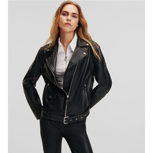 Veste De Motard En Cuir, , , Taille: X38 - Karl Lagerfeld - Modalova