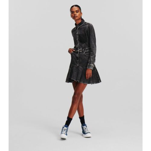 Robe En Denim À Volants, , GRIS DÉLAVÉ, Taille: L - KL Jeans - Modalova