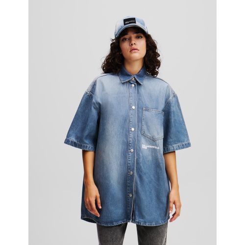 Chemise En Denim Enduit, , , Taille: L - Karl Lagerfeld - Modalova