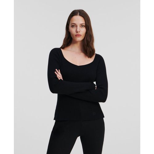 Haut À Manches Longues En Tricot Côtelé, , , Taille: XL - Karl Lagerfeld - Modalova