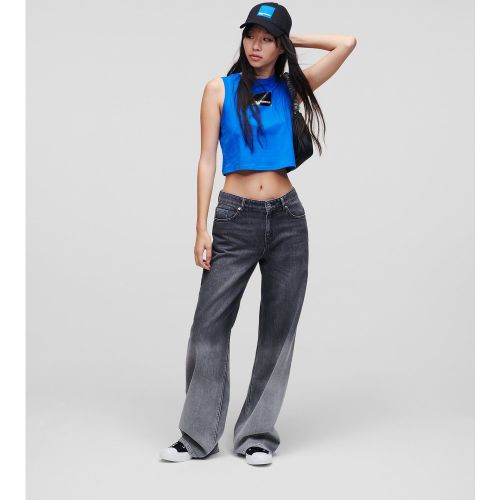 Jean Délavé Décontracté Taille Mi-haute, , OMBRE NOIR DÉLAVÉ, Taille: 25 - KL Jeans - Modalova