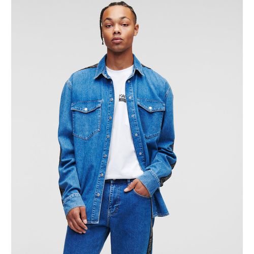 Chemise En Jean Avec Galon À Logo Klj, , , Taille: XL - KL Jeans - Modalova