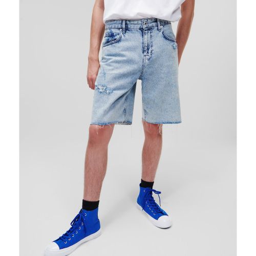 Short En Jean Effet Usé Décontracté, , , Taille: 28 - KL Jeans - Modalova