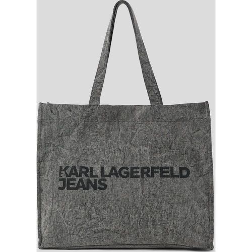 Sac Shopper En Denim À Logo Klj, , NOIR DÉLAVÉ, Taille: X00 - KL Jeans - Modalova