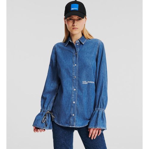 Chemise En Jean Klj Avec Liens De Serrage Aux Manches, , , Taille: XL - KL Jeans - Modalova