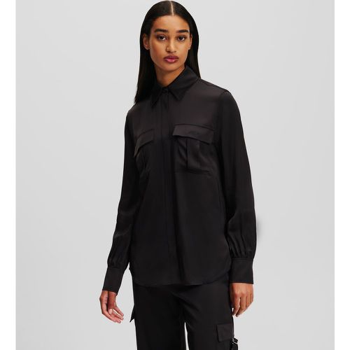 Chemise Cargo En Satin, , , Taille: X38 - Karl Lagerfeld - Modalova