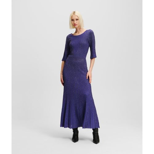 Robe Tricot Plissée En Métallisé, , , Taille: L - Karl Lagerfeld - Modalova