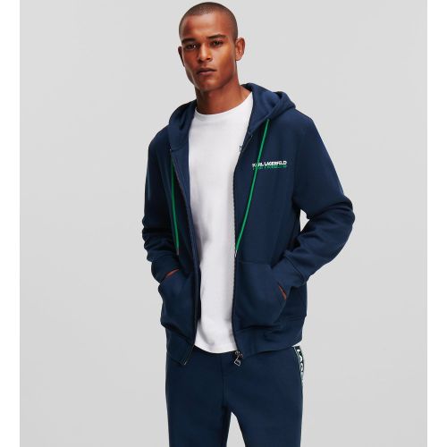 Sweat À Capuche Zippé Avec Galon À Logo Karl, , , Taille: L - Karl Lagerfeld - Modalova