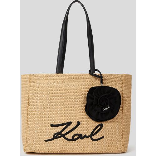 Cabas De Plage Floral En Raphia K/signature, , , Taille: One size - Karl Lagerfeld - Modalova