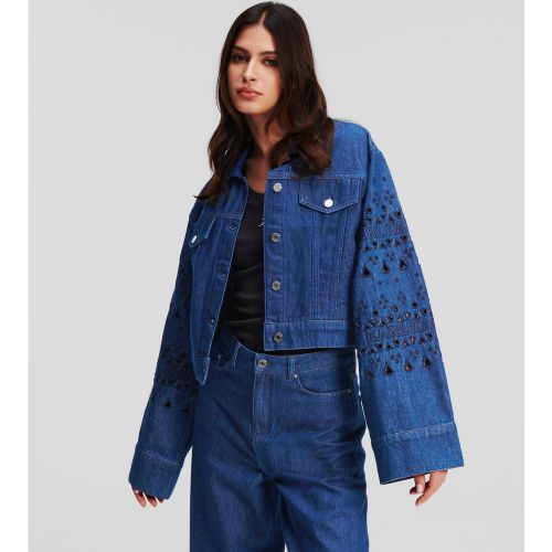 Veste En Jean Avec Broderie Anglaise, , , Taille: L - Karl Lagerfeld - Modalova