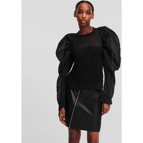 Sweat-shirt À Manches En Organza, , , Taille: XL - Karl Lagerfeld - Modalova