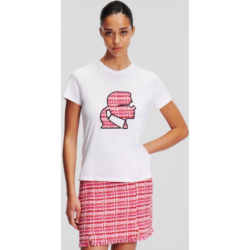 T-shirt Avec Motif Profil Karl En Bouclé, , , Taille: XL - Karl Lagerfeld - Modalova