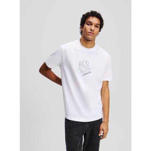 T-shirt À Ourlet Arrondi Et Monogramme Shibori, , , Taille: L - Karl Lagerfeld - Modalova