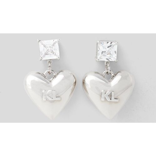 K/rock Heart Earrings, , , Taille: X00 - Karl Lagerfeld - Modalova