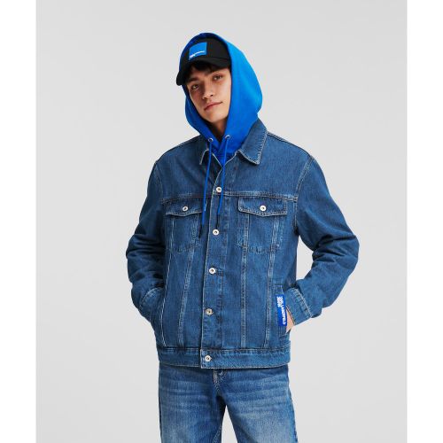 Veste En Jean Coupe Droite, , BLEU MOYEN DÉLAVÉ, Taille: L - KL Jeans - Modalova
