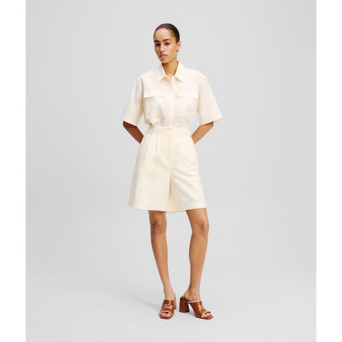 Short En Lin Mélangé, , , Taille: 34 - Karl Lagerfeld - Modalova