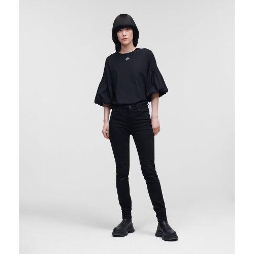 Jean Skinny Noir Avec Logo Karl Brodé, , , Taille: 24 - Karl Lagerfeld - Modalova