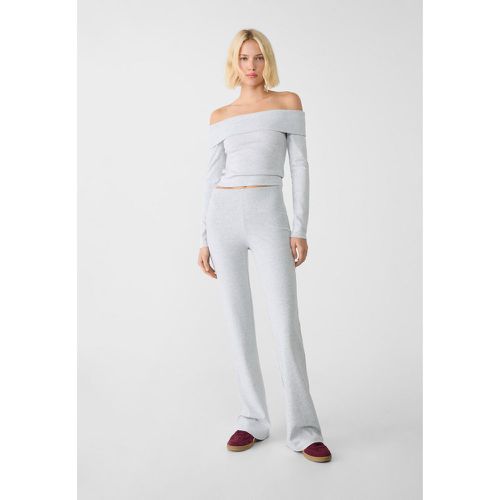 Pantalon flare maille côtelée S - Stradivarius - Modalova