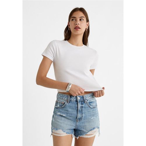 D75 Short en jean déchiré 44 - Stradivarius - Modalova