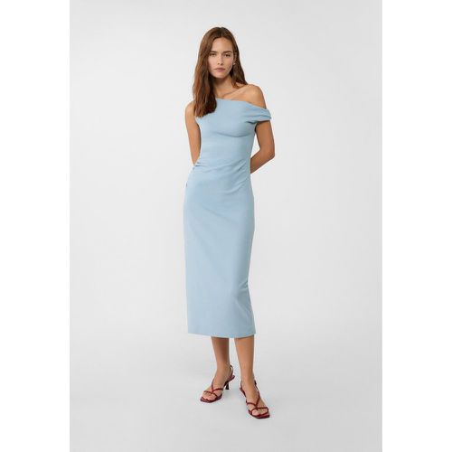 Robe midi à décolleté asymétrique M - Stradivarius - Modalova