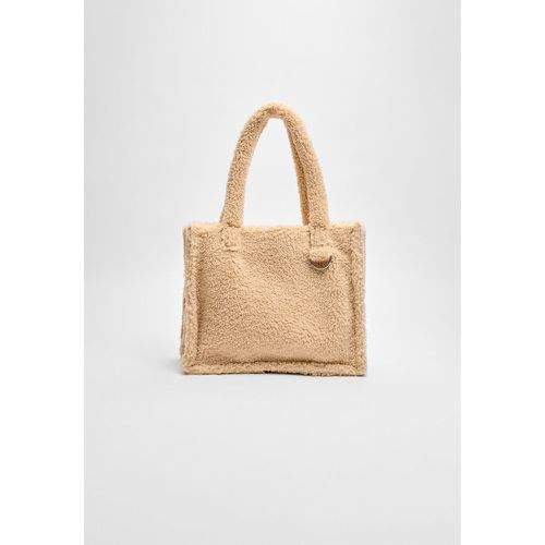 Tote bag effet mouton synthétique Écru OS - Stradivarius - Modalova