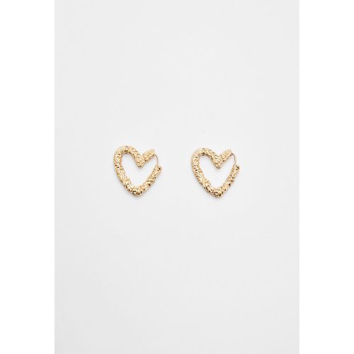 Boucles d’oreilles cœur texturé OS - Stradivarius - Modalova