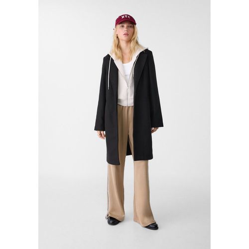 Manteau midi bouton doux au toucher XS - Stradivarius - Modalova