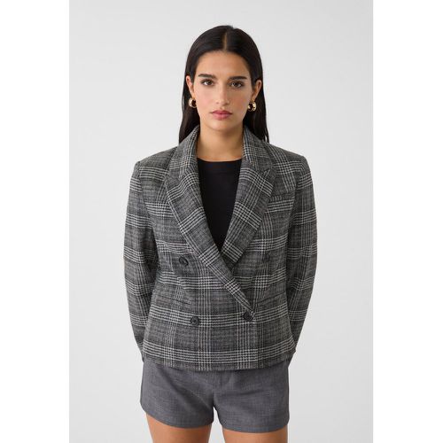 Blazer croisé cropped carreaux XS - Stradivarius - Modalova