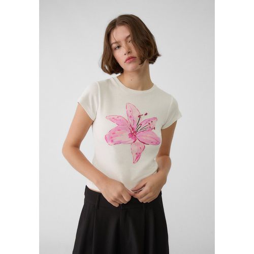 T-shirt imprimé fleur S - Stradivarius - Modalova