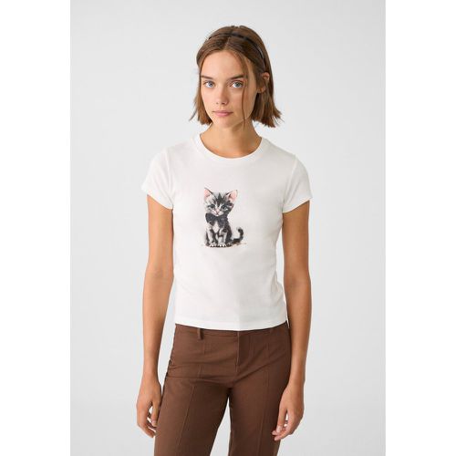 T-shirt imprimé chat S - Stradivarius - Modalova