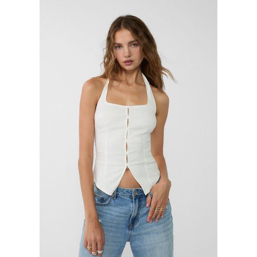 Top encolure américaine fendu M - Stradivarius - Modalova